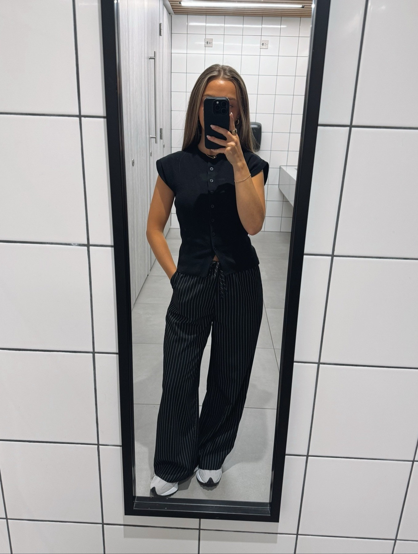 Recent work outfits!!

Outfit inspo ideas casual workwear wide leg trousers summer black knit button down top pinstripe 

 #LTKuk #LTKsummer #LTKworkwear