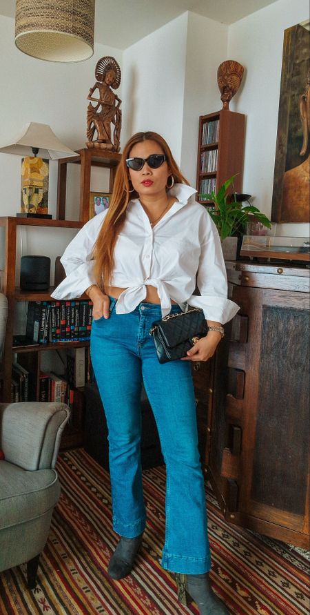 Spring Look with white blouse and bootcut Jeans. 💙💙

#LTKSeasonal #LTKeurope #LTKstyletip