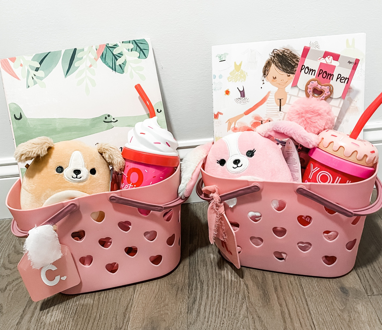 Love baskets 
Valentines baskets 
Kids valentines 
Girls valentine ideas 