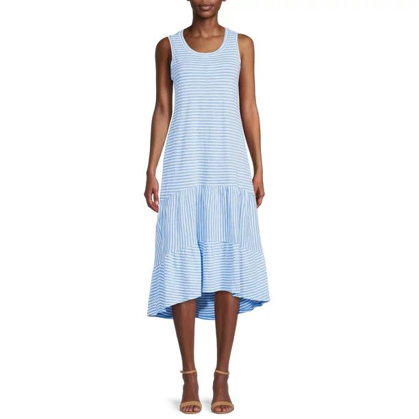 Time and Tru Women's Sleeveless Tiered Knit Dress - Walmart.com | Walmart (US)