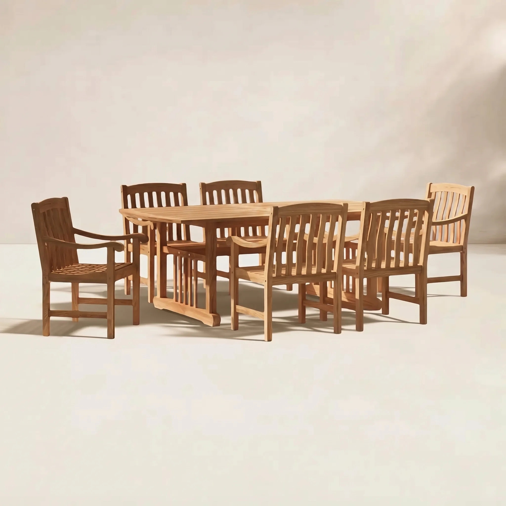 Summerton 6 - Person Teak Wood Outdoor Dining Set | Wayfair North America