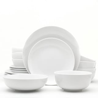 White Essential 16-Piece Casual Porcelain Dinnerware Set (Service for 4) | The Home Depot
