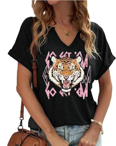 Vintage Rock Band T Shirt for Women Casual Country Musical Notched V-Neck Graphic Tees Tops(B-Black,S) | Amazon (US)