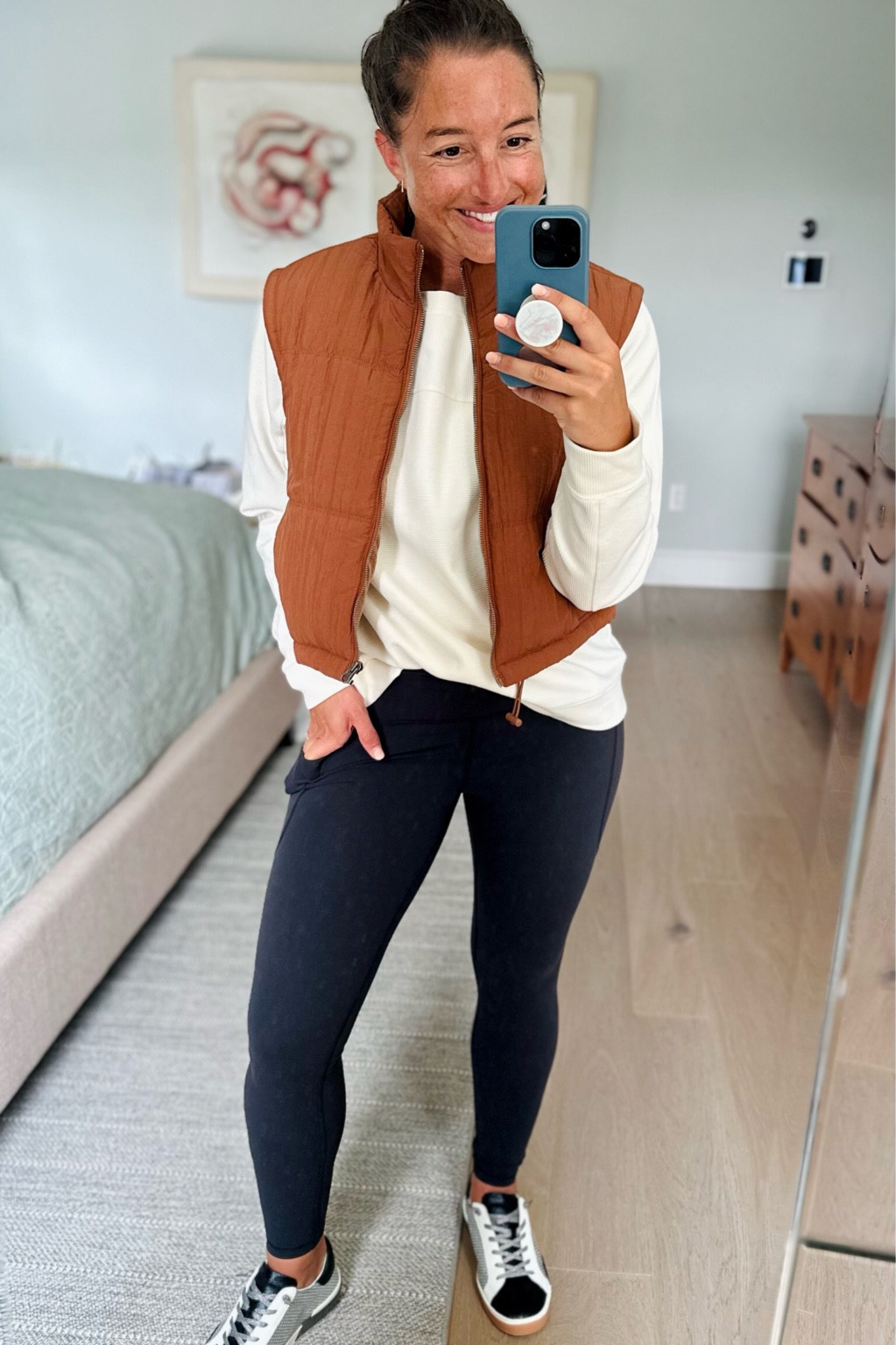 Thread and supply vest that i’m obsessed with. Currently sold out (7/17/23) but i’ll keep you all updated when it’s restocked. This is common during the early days of the sale! 

Below my vest is the zella pullover. Comes in several colors. Versatile and ideal for me to wear all day… from workout to carpool, lunch with friends, etc. Same with these leggings! 

 These shoes just add so much personality to this outfit! They’re on sale for $79.99 and come in 5 different colors/looks. Snag yours today before they sell out! 

#LTKxNSale #LTKshoecrush #LTKFind