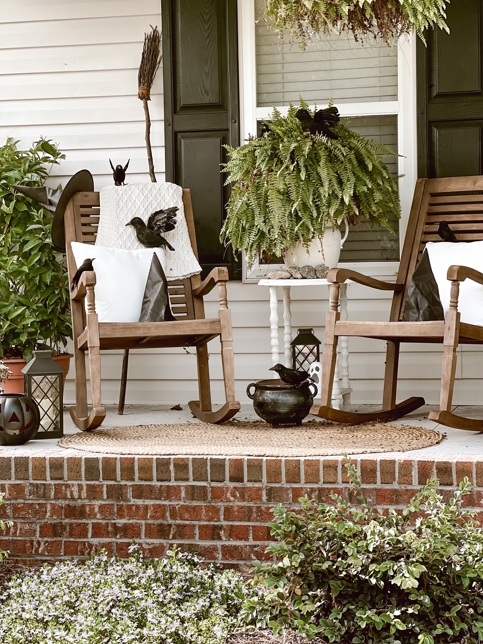 Spooky crown & witch hat front porch! Bringing me all of the spooky cottage vibes! 

#LTKHalloween #LTKhome #LTKSeasonal