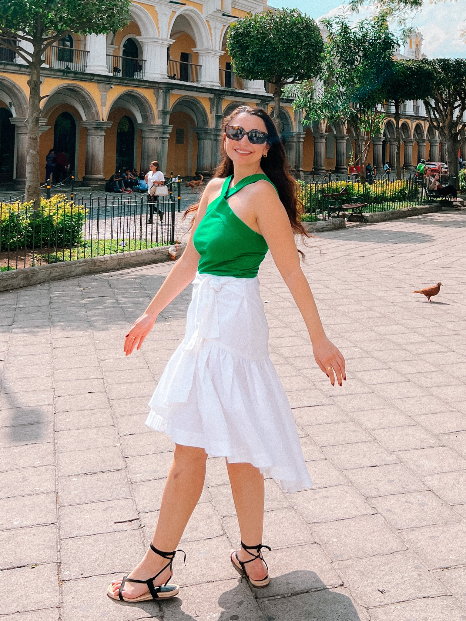 Summer outfit inspo: green cross neck top and a white wrap dress! 

#LTKstyletip #LTKtravel #LTKsalealert
