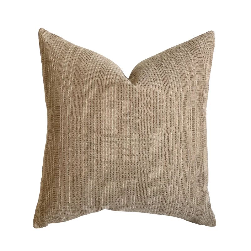 Clyde | Brown Woven Stripe Pillow Cover | Linen & James
