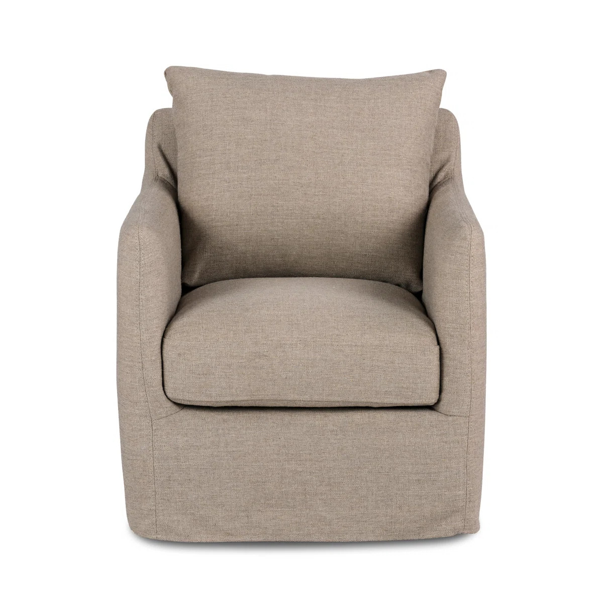 Banks Slipcovered Swivel Armchair | Perigold