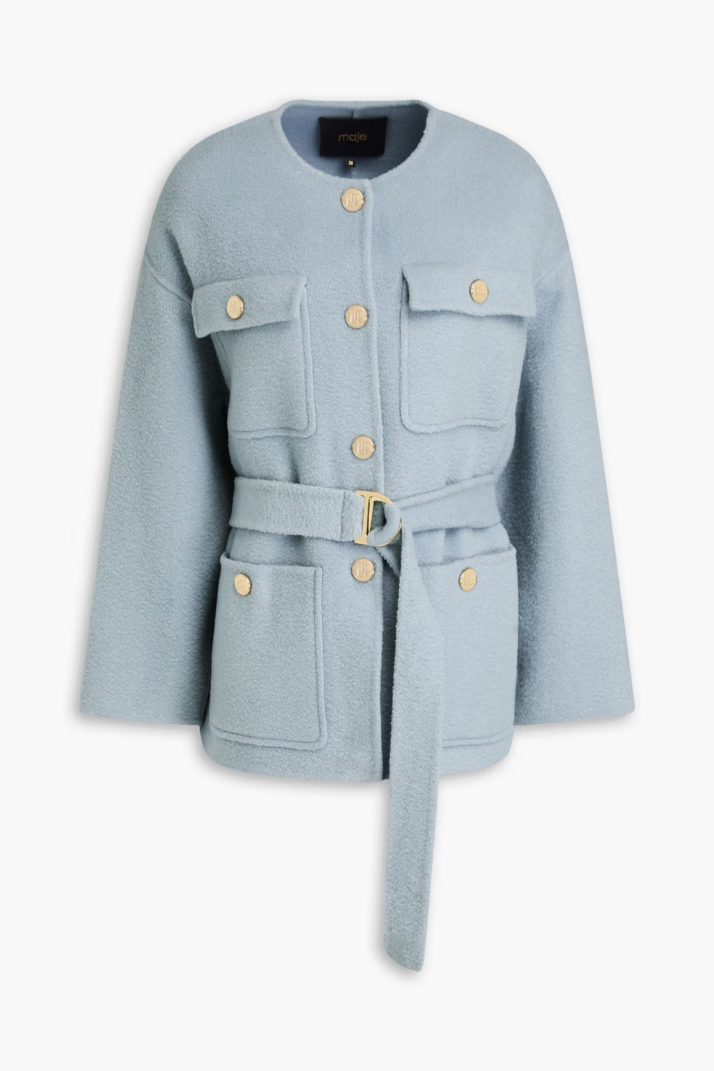 Belted wool-blend felt coat | The Outnet (US and CA)
