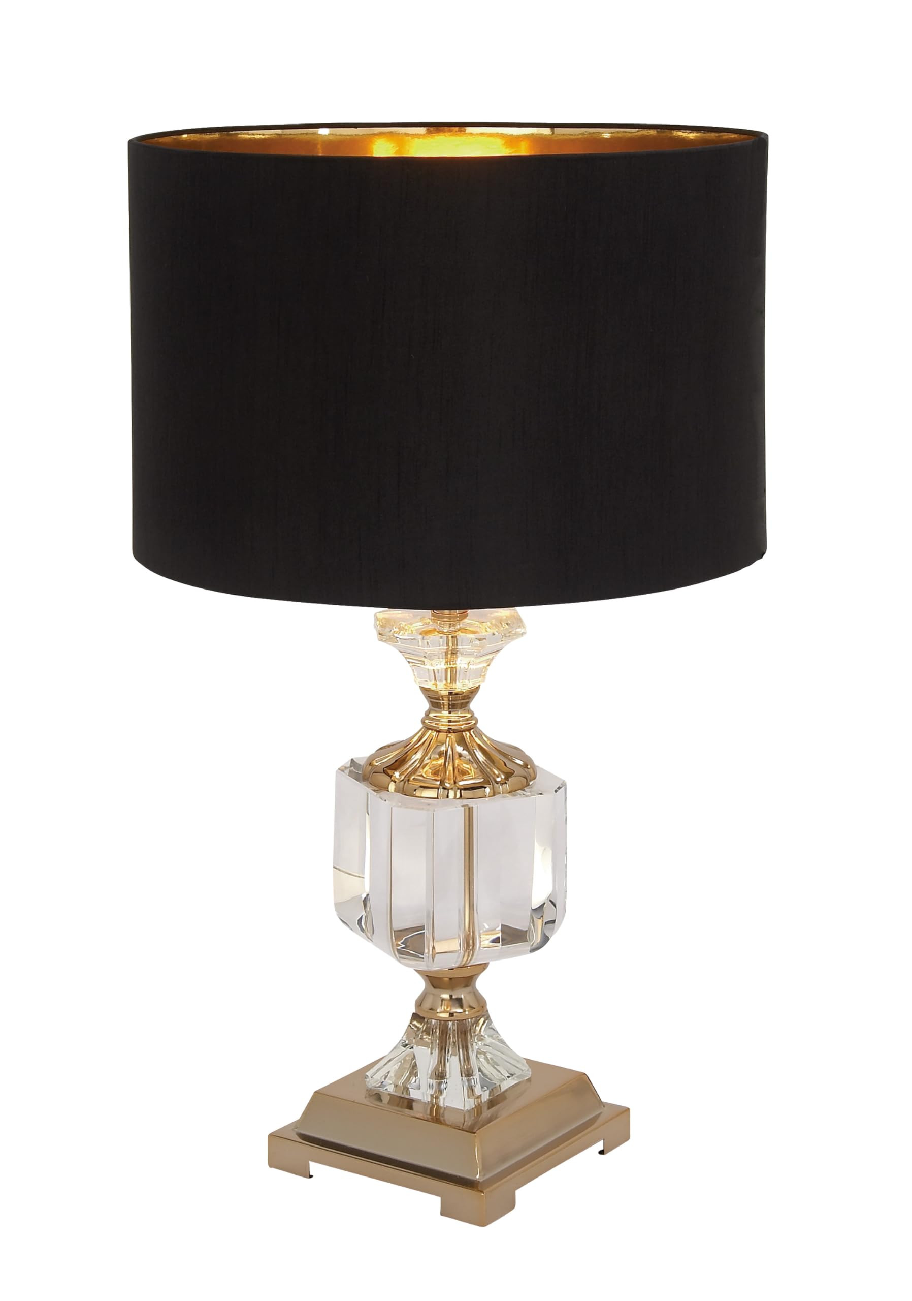 Deco 79 Crystal Room Table Lamp Accent Lamp with Gold Accents, Lamp 14" x 14" x 24", Black | Amazon (US)