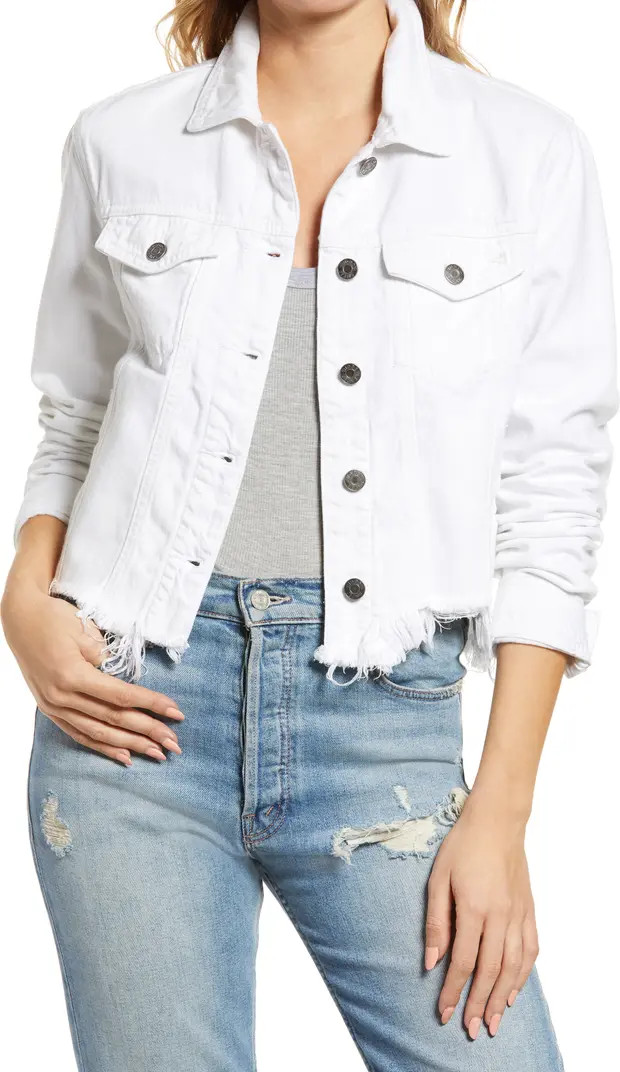 Fray Hem Denim Trucker Jacket | Nordstrom