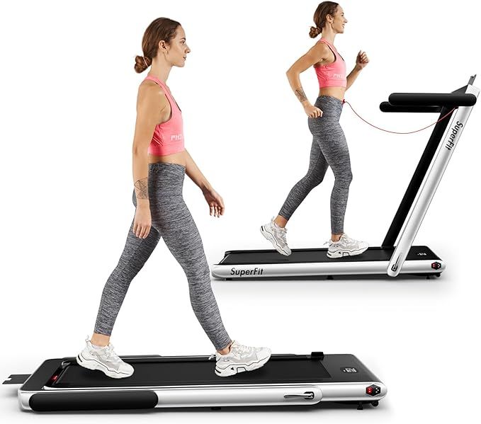 Goplus 2 in 1 Folding Treadmill, 2.25HP Superfit Under Desk Electric Treadmill, Installation-Free... | Amazon (US)