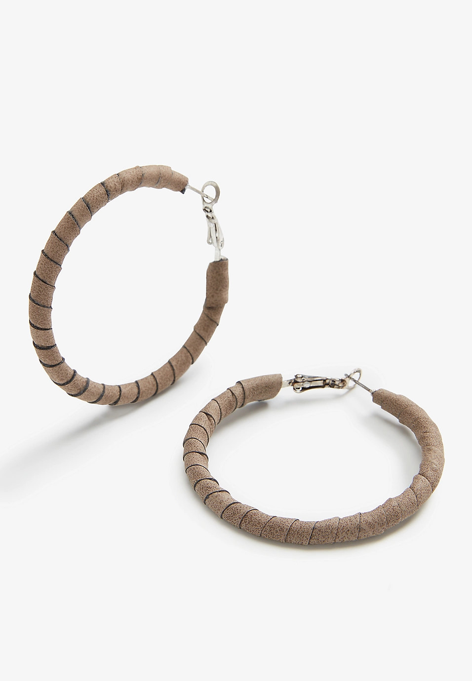 Faux Suede Wrapped Hoop Earrings | Maurices