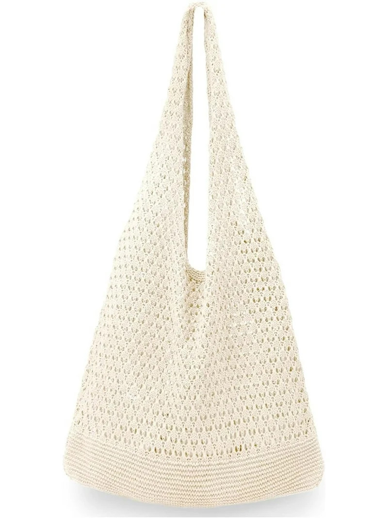 Gocvo Crochet Bag for Women, Crochet Tote Summer Bag Mesh Large Shoulder Bag (Beige 14 x 10 x 26.... | Walmart (US)