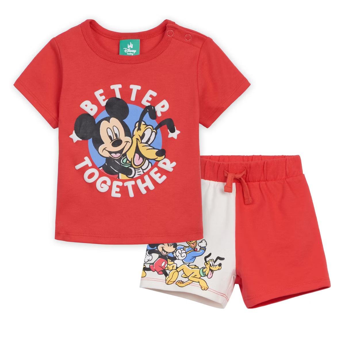 Disney Baby T-Shirt and French Terry Shorts Outfit Set Newborn to Infant | Target