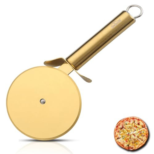 Berglander Pizza Wheel, Gold Titanium Plating Stainless Steel Pizza Cutter, Super Sharp Pizza Slicer With Titanium Gold Plating, Pastry Cutter, Easy to Clean And Stored | Amazon (US)