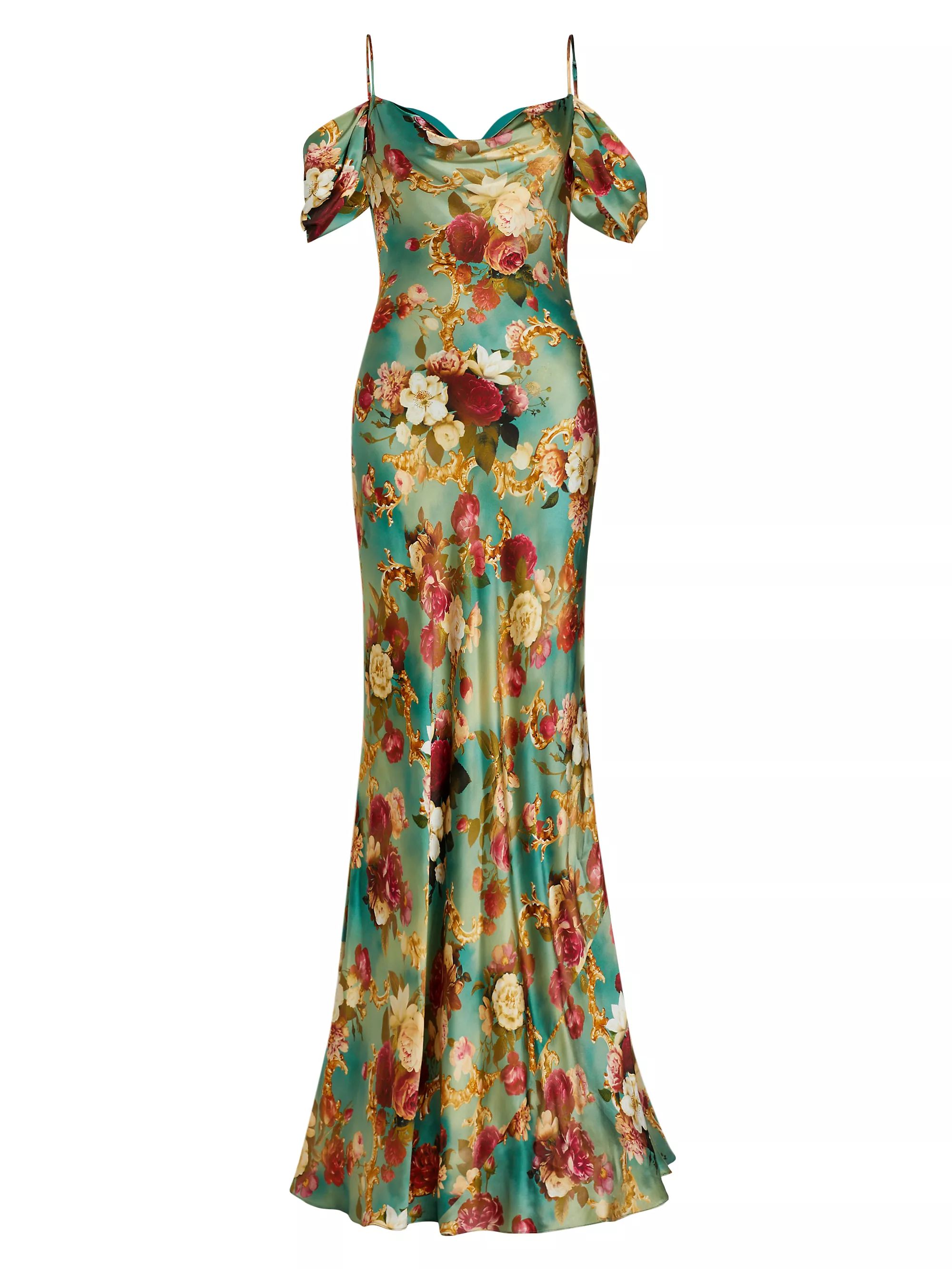 Kenna Floral Silk Off-the-Shoulder Gown | Saks Fifth Avenue
