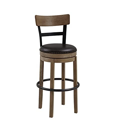 Ball & Cast Swivel Pub Height Barstool 29 Inch Seat Height Light Brown Set of 1 | Amazon (US)