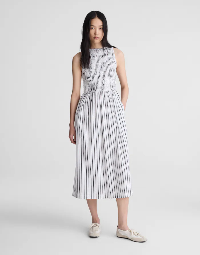 Boatneck Smocked Midi Dress | Madewell