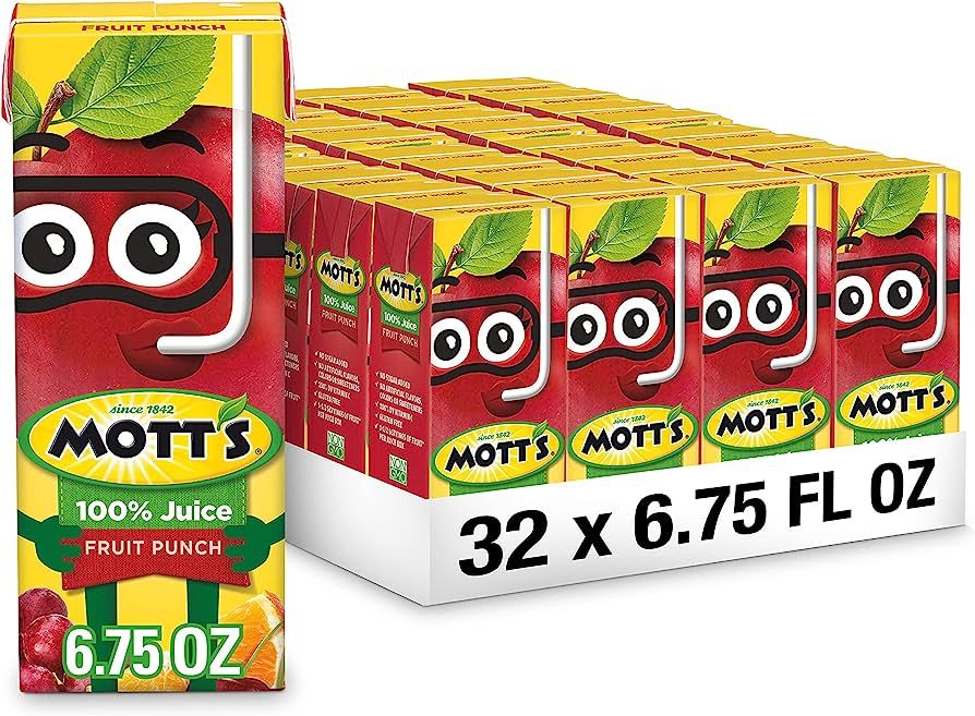 Mott's 100 percent Fruit Punch Juice, 6.75 fl oz boxes (Pack of 32) | Amazon (US)
