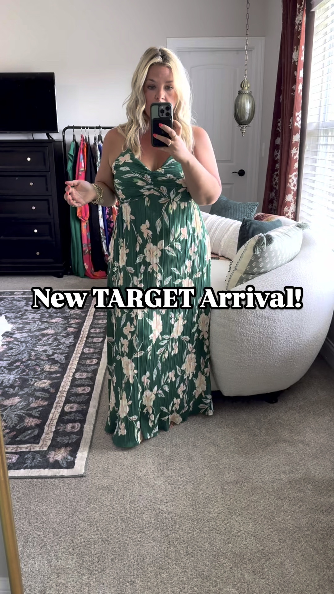 Cutest new floral maxi dress with pleated detail from Target! Just the perfect fit! Wearing my usual Large & I’m 5’2”, also linked the best strapless bra that gives great support (even to a 38DD) & never slides down! 

#LTKFindsUnder50 #LTKMidsize #LTKPetite