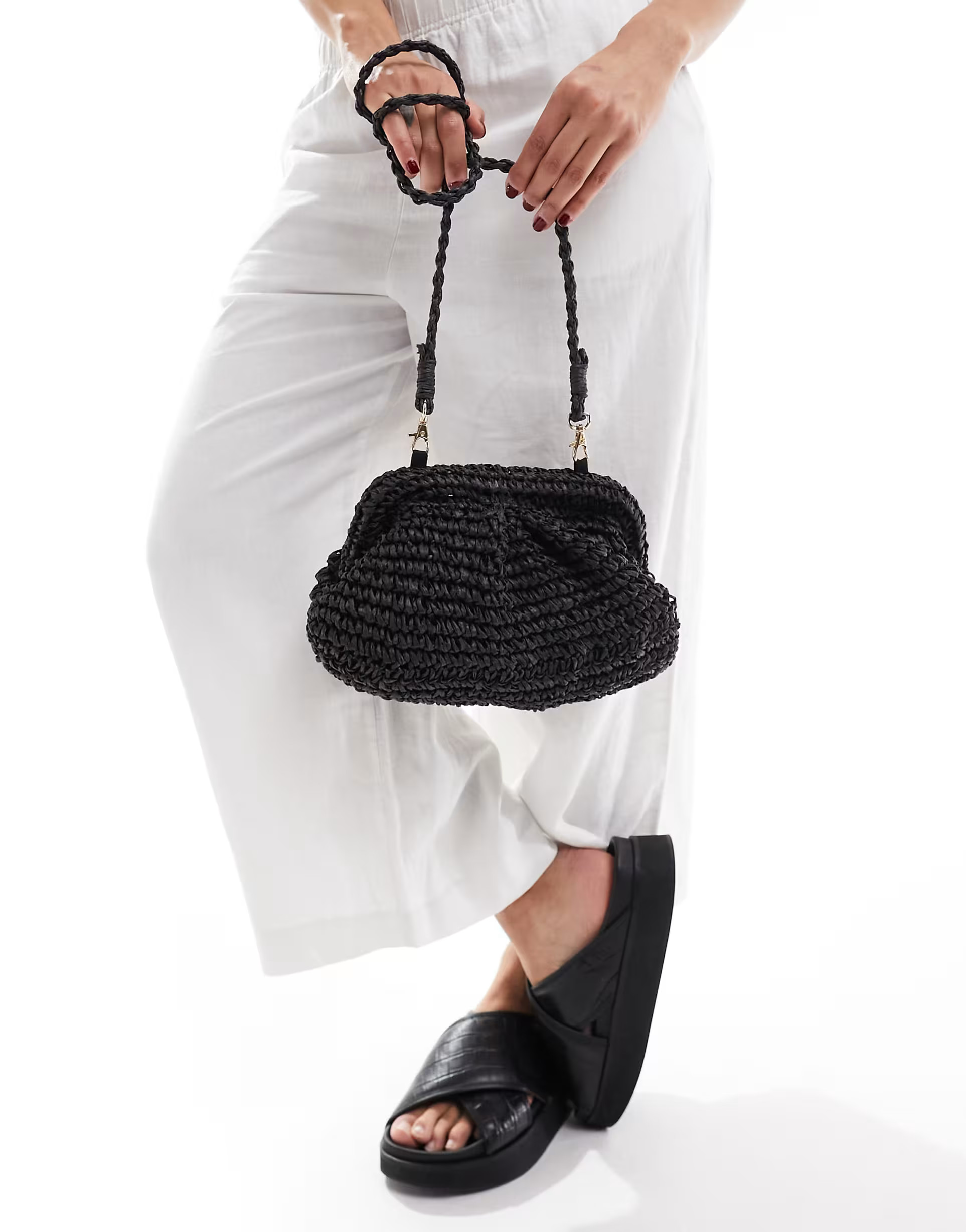 My Accessories straw clutch bag in black | ASOS | ASOS (Global)