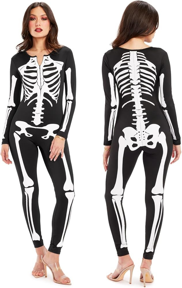 Tipsy Elves Form Fitting & Flattering Skeleton Bodysuits for Halloween - Women's Sexy Skeleton Co... | Amazon (US)