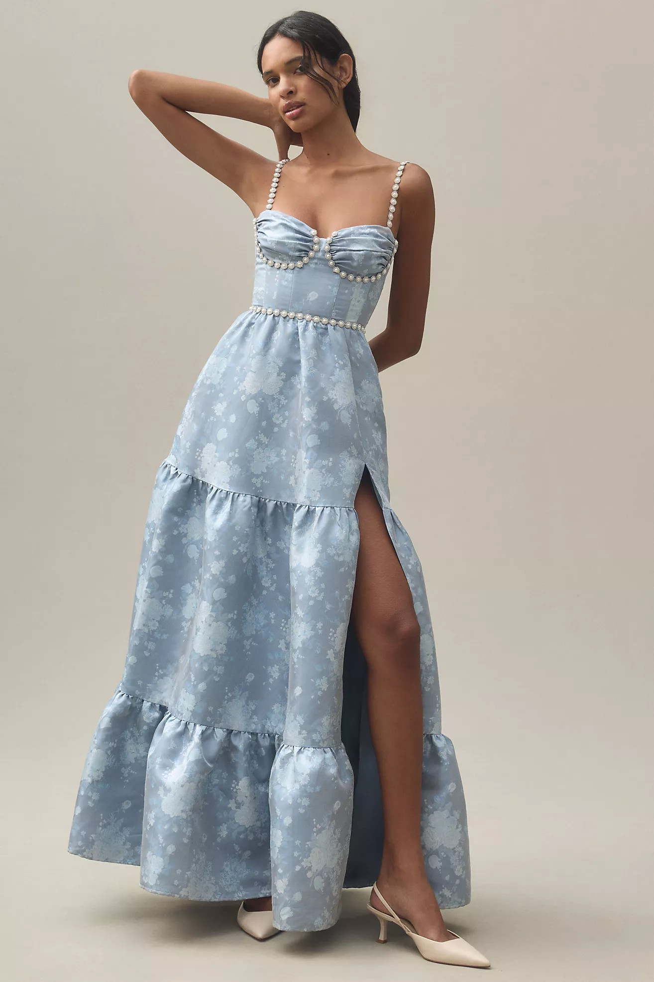 V. Chapman Lucetta Corset Tiered Maxi Dress | Anthropologie (US)