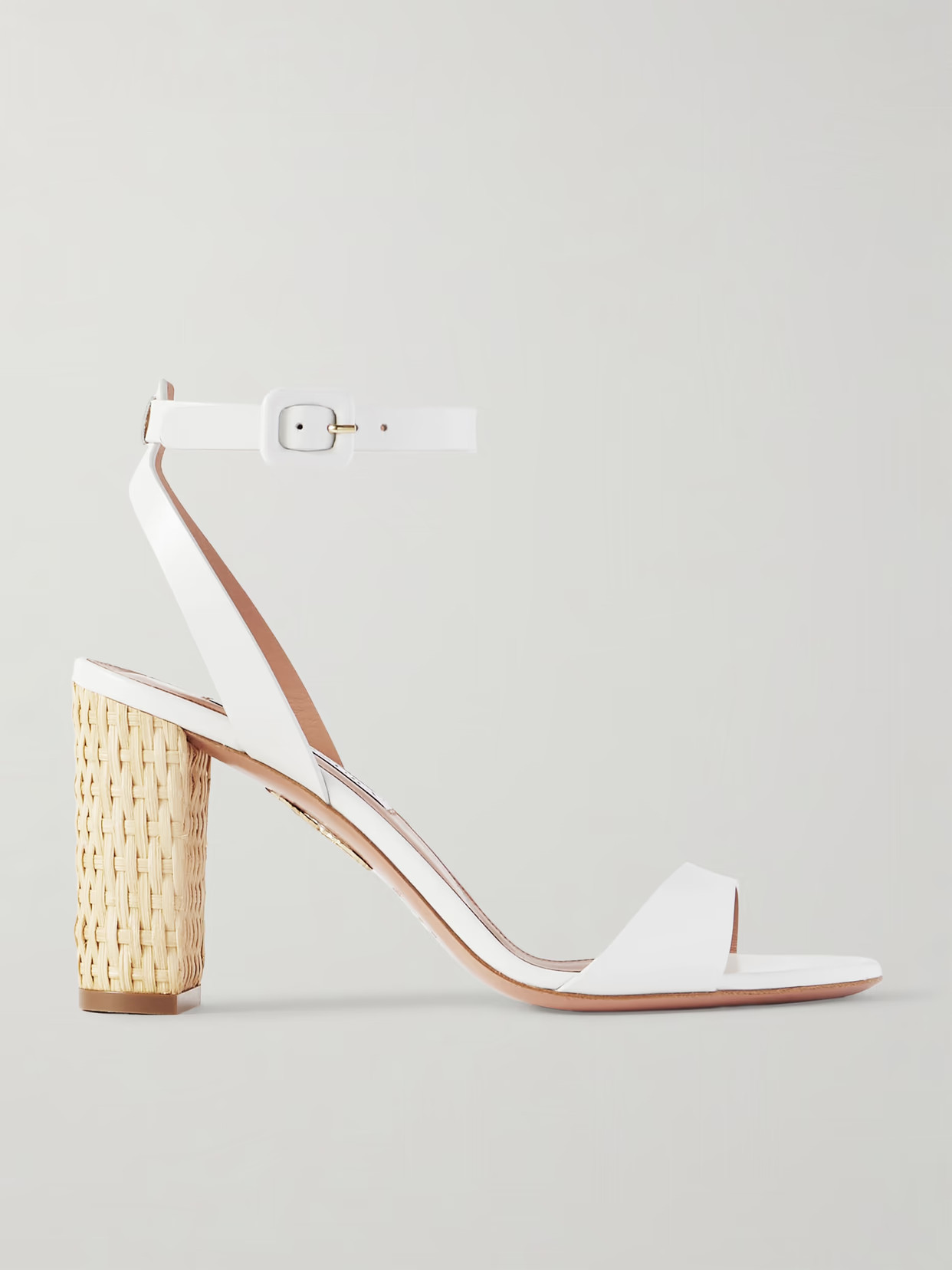 Aquazzura - Sunseeker 85 Leather Sandals - White | NET-A-PORTER (US)