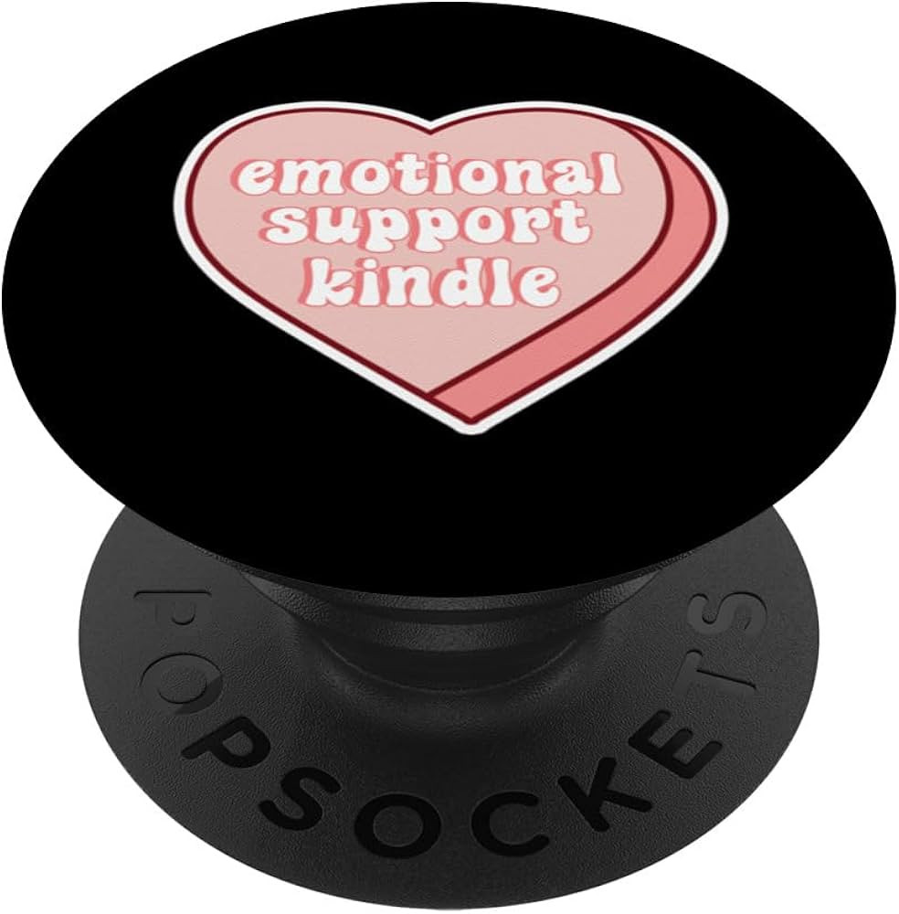 Emotional Support Kindle Pink Heart PopSockets Adhesive PopGrip | Amazon (US)