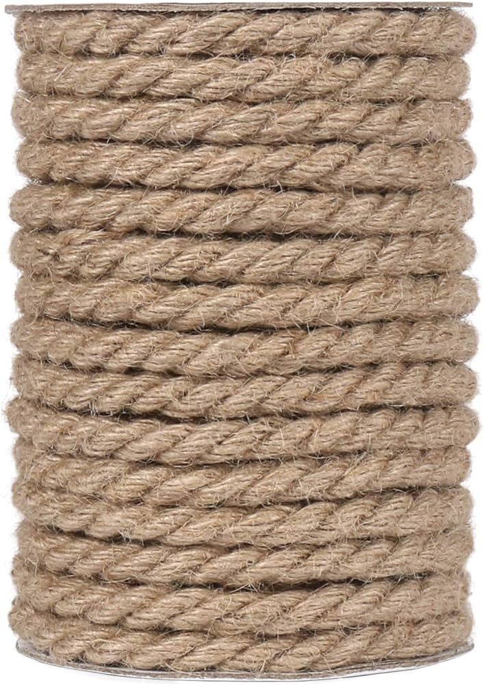 Tenn Well 10mm Jute Rope, 50 Feet 3/8 inch Natural Heavy Duty Twine Rope Decorative Jute Cord for... | Amazon (US)