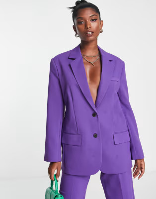 ASOS DESIGN extreme oversized suit blazer in purple | ASOS (Global)