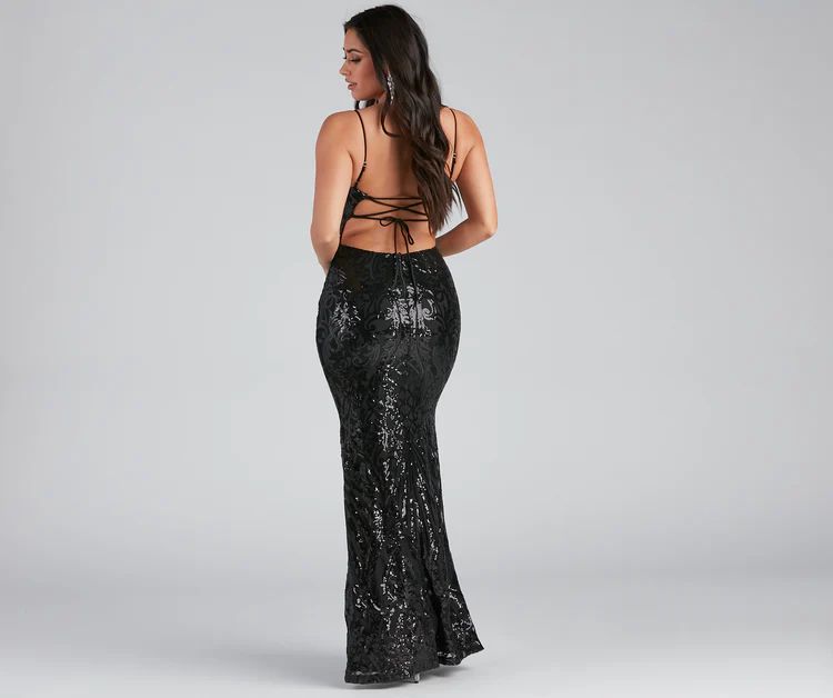 Serena Sequin Mesh Mermaid Dress | Windsor Stores