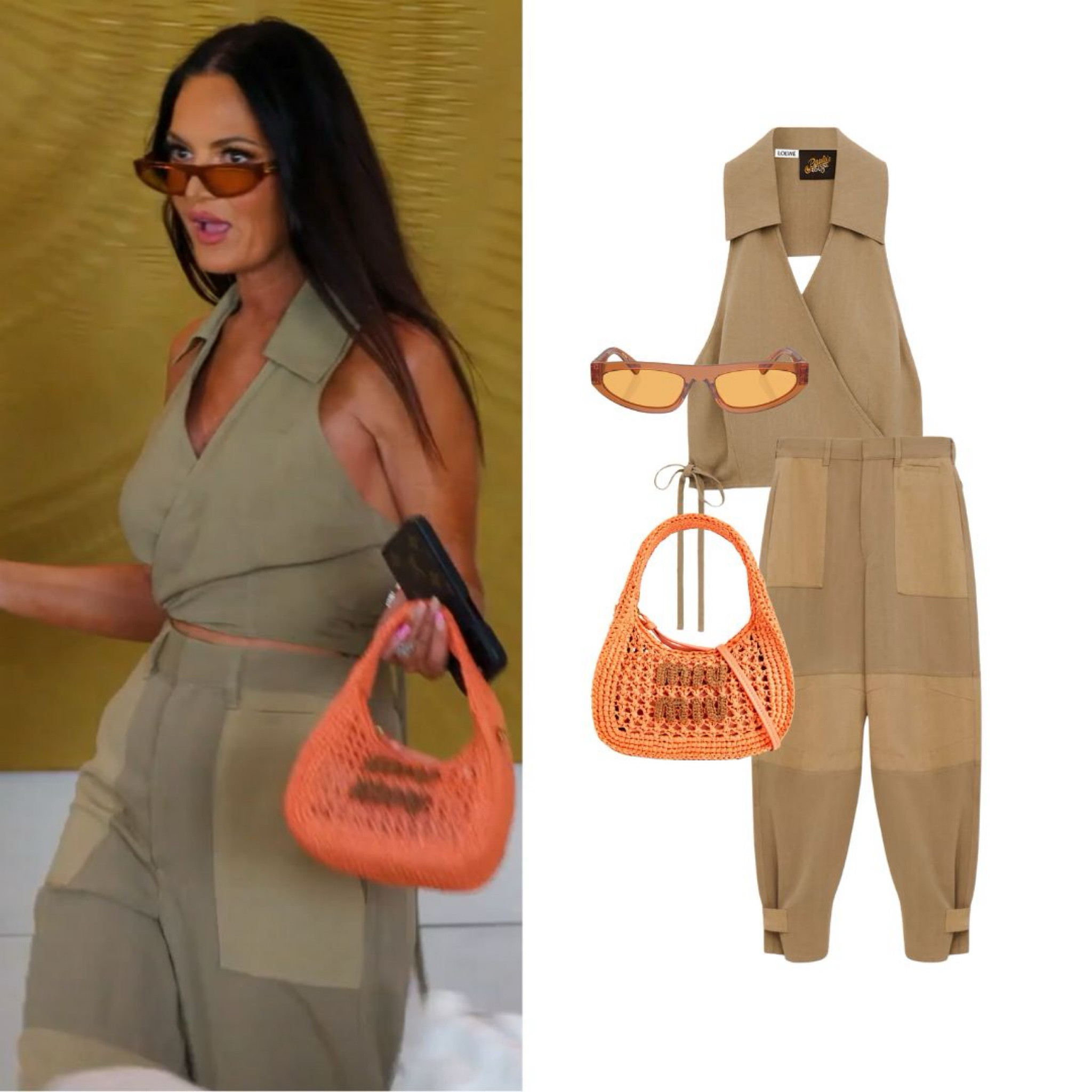 Lisa Barlow’s Brown Vest and Cargo Pants 