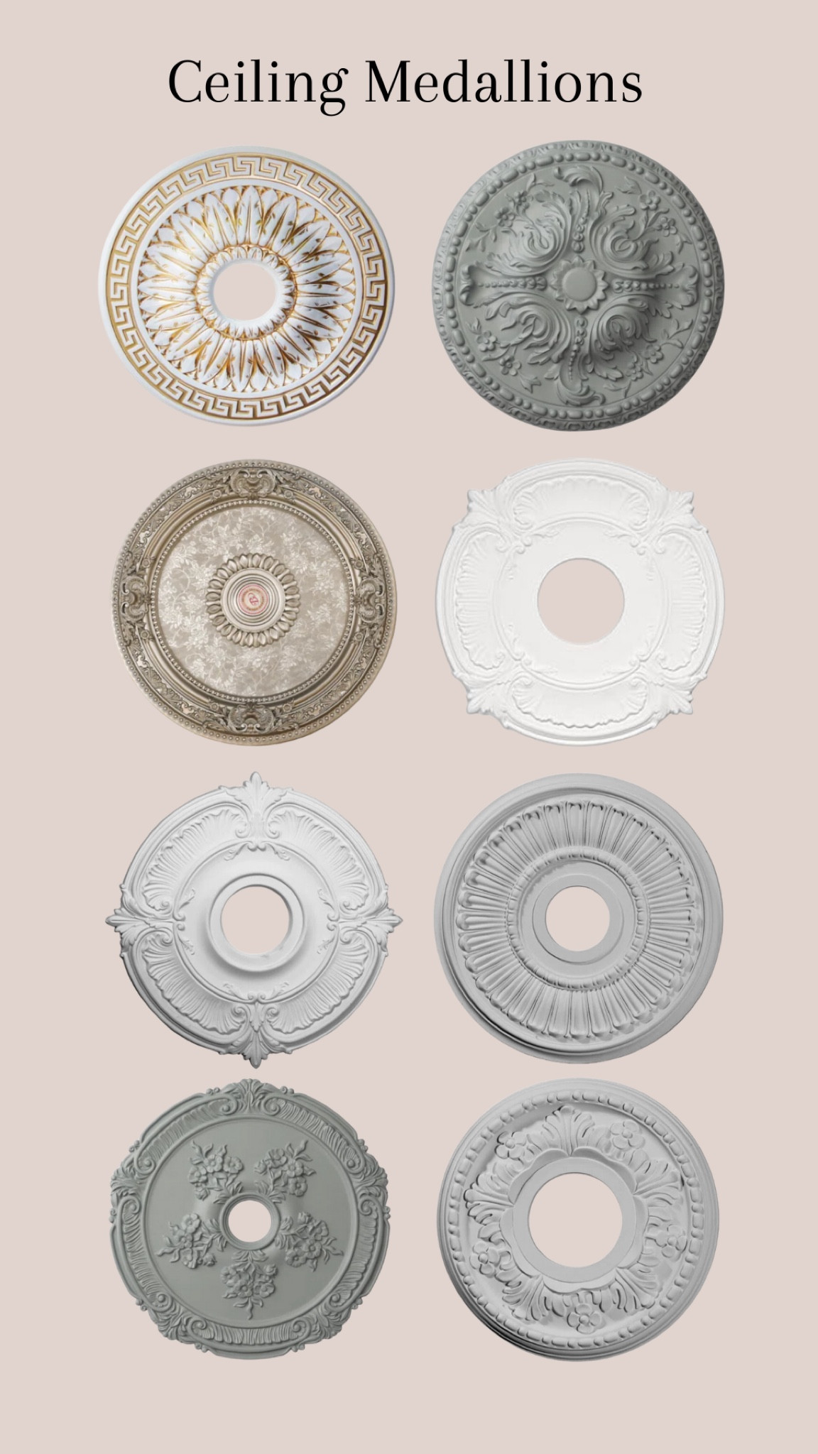 Ceiling Medallions #ceilling #ceilingmedallion #moulding #homereno #interiordesign #interiordecor #homedecor #homedesign #homedecorfinds #moodboard

#LTKhome #LTKstyletip
