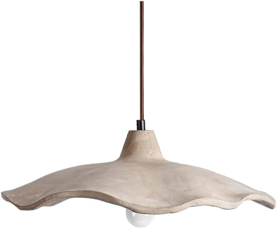 Concrete Lotus Flower Pendant Light Fixture Grey Cement Ceiling Hanging Lights Bedroom Chandelier... | Amazon (US)