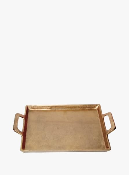Antique Brass Aluminum Tray with Handles, Decorative and Functional Serving Tray, Available in 10... | Amazon (US)