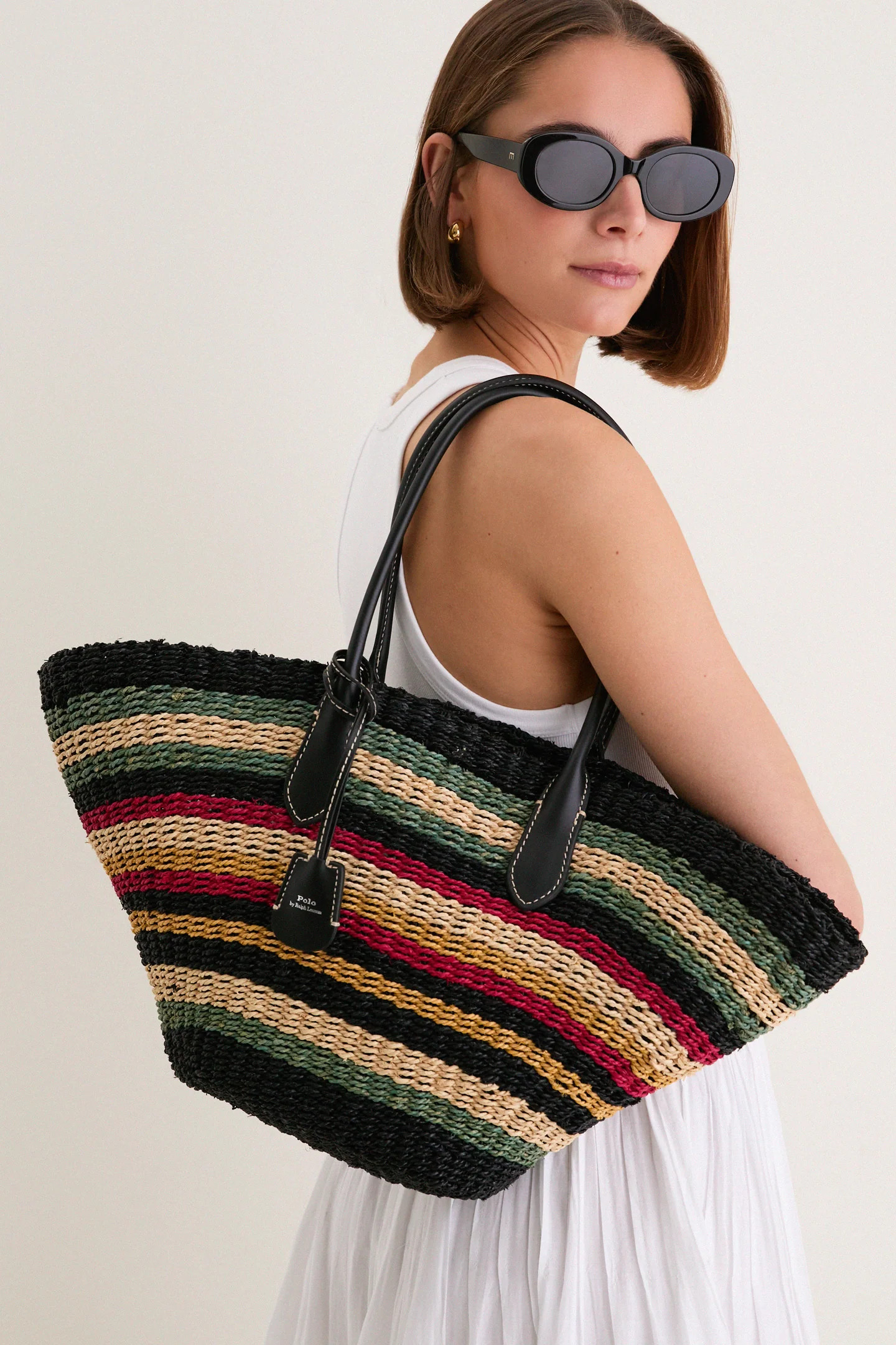 Multi Stripe Raffia Basket Tote | Tuckernuck (US)