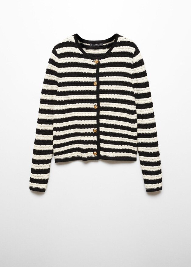 striped cardigan with jewel buttons -  Women | Mango USA | MANGO (US)