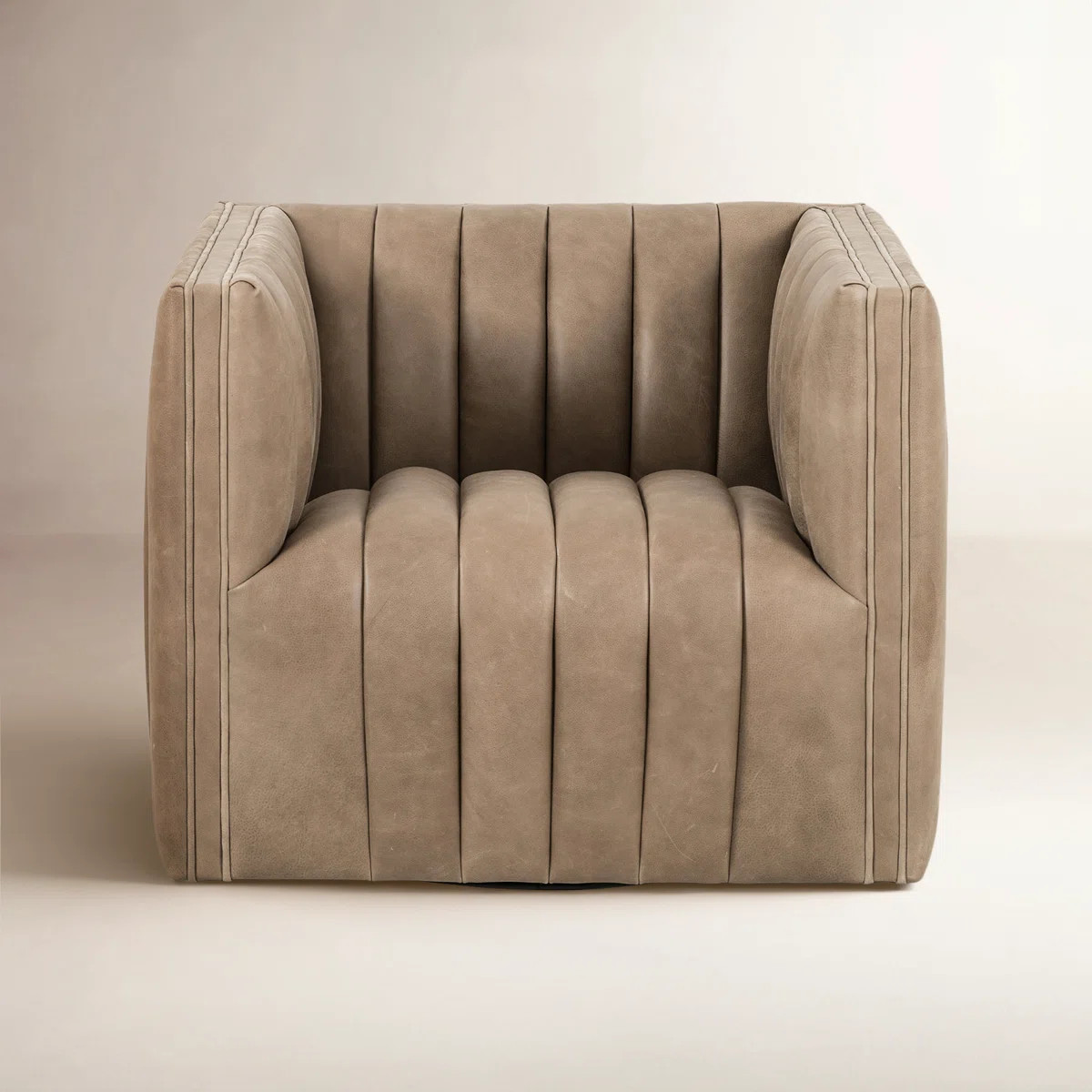 Brandt Genuine Leather Swivel Club Chair | Wayfair North America