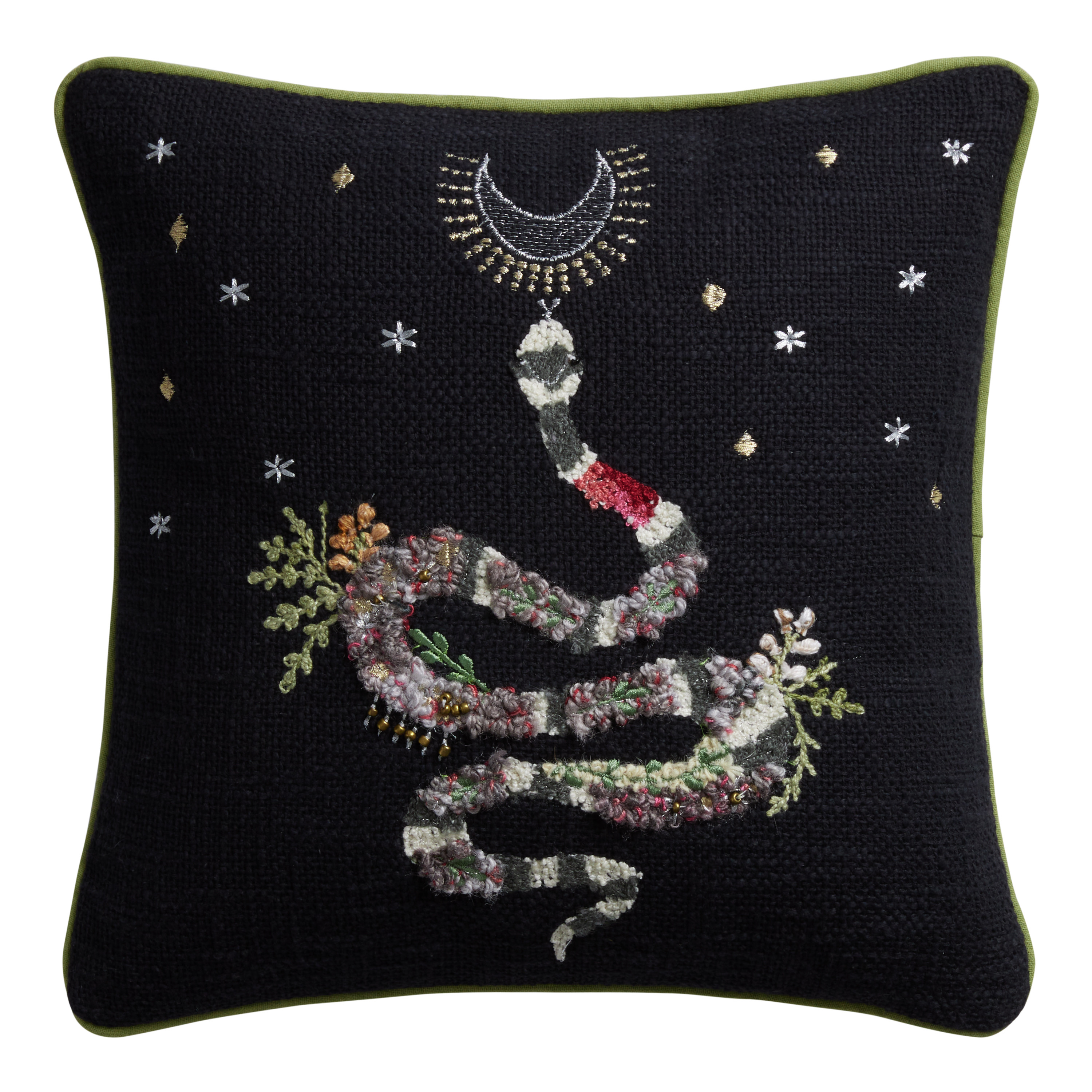 Black Oracle Snake Throw Pillow | World Market
