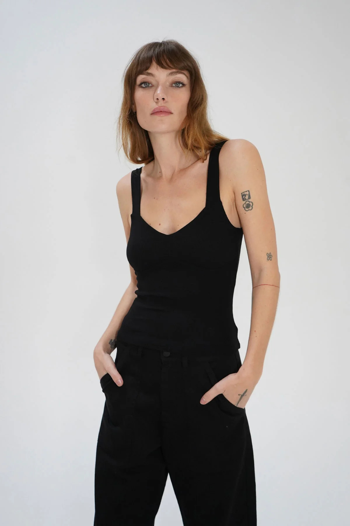 Iva Ribbed Tank - Black | LNA Clothing