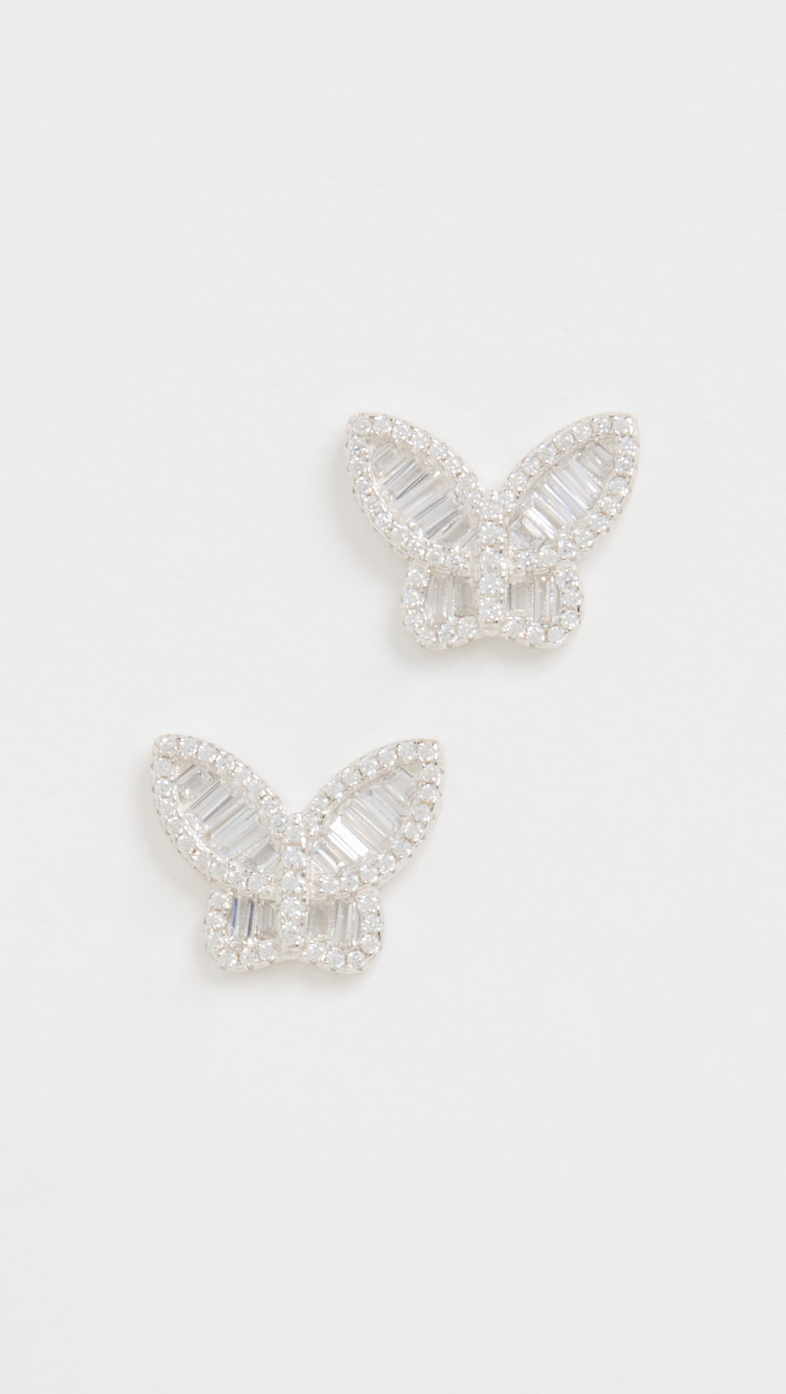 Pave Baguette Butterfly Stud Earrings | Shopbop