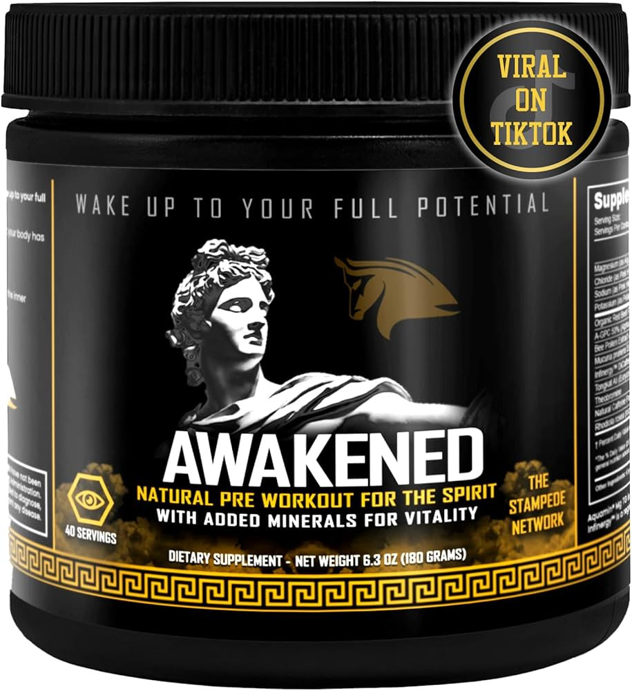 Awakened Natural Pre Workout Powder - Bee Pollen + Beetroot Powder | Electrolytes + Laser Focus |... | Amazon (US)