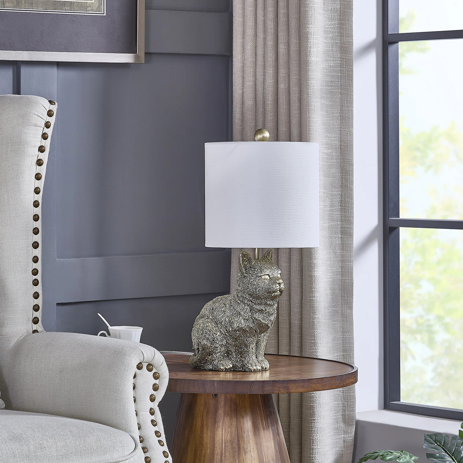 20" Resin Cat Table Lamp With Shade | Wayfair North America