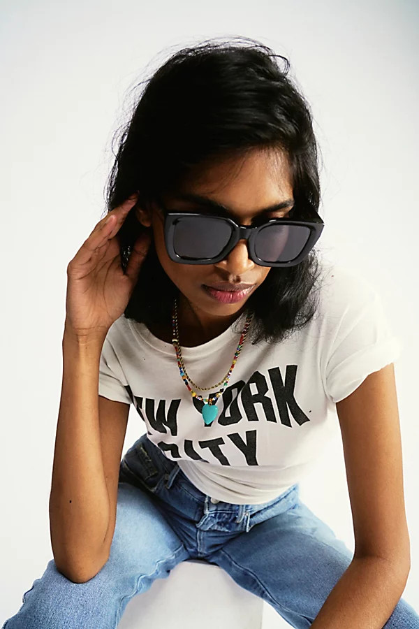 Alden Polarized Sunglasses by Free People, Black, One Size | Free People (Global - UK&FR Excluded)