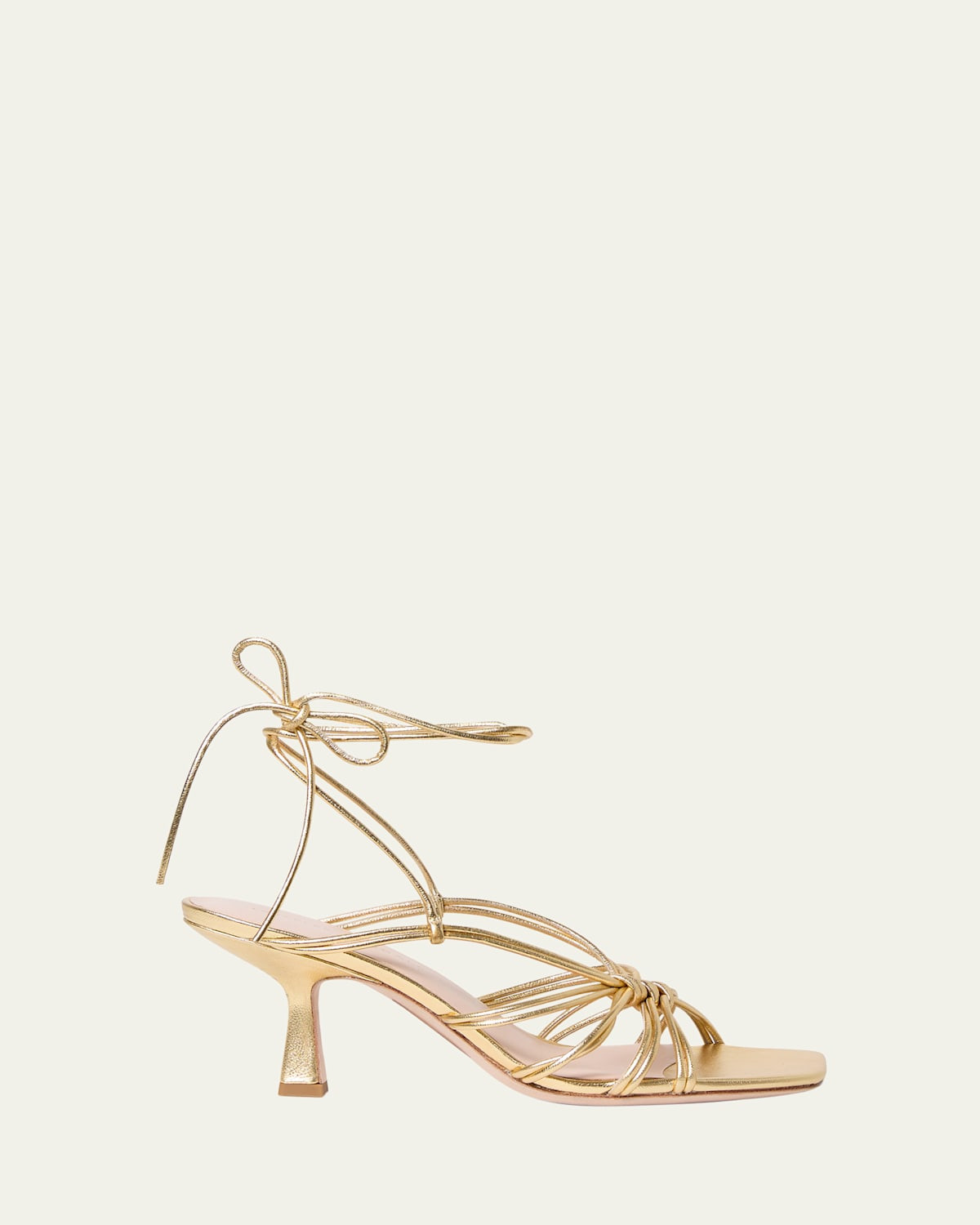Vivienne Strappy Metallic Leather Lace-Up Sandals | Bergdorf Goodman