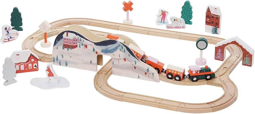 Manhattan Toy Alpine Express 49-Piece Wooden Toy Train Set with Scenic Accessories for Toddlers 3... | Amazon (US)