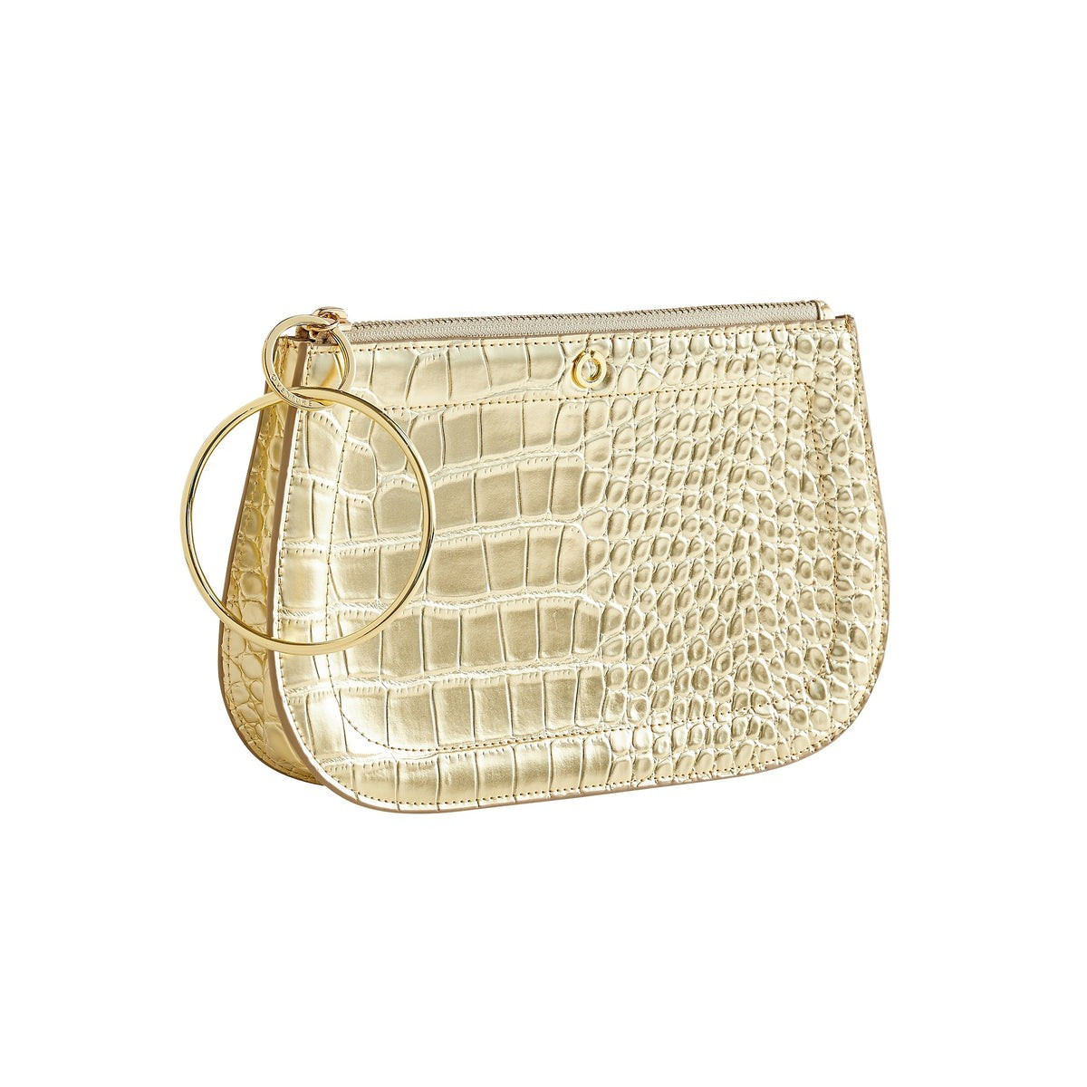 Solid Gold Rush Croc-Embossed - Big O® Bracelet Bag | Oventure