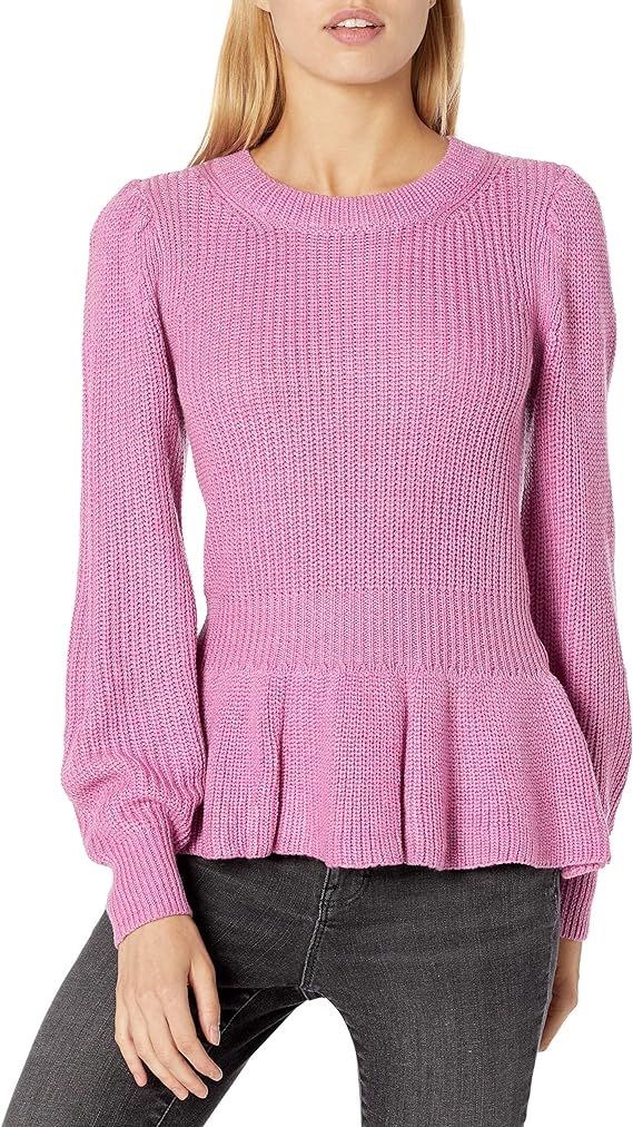 Amazon Brand - Goodthreads Women's Everyday Soft Blend Long Sleeve Crewneck Peplum Sweater | Amazon (US)
